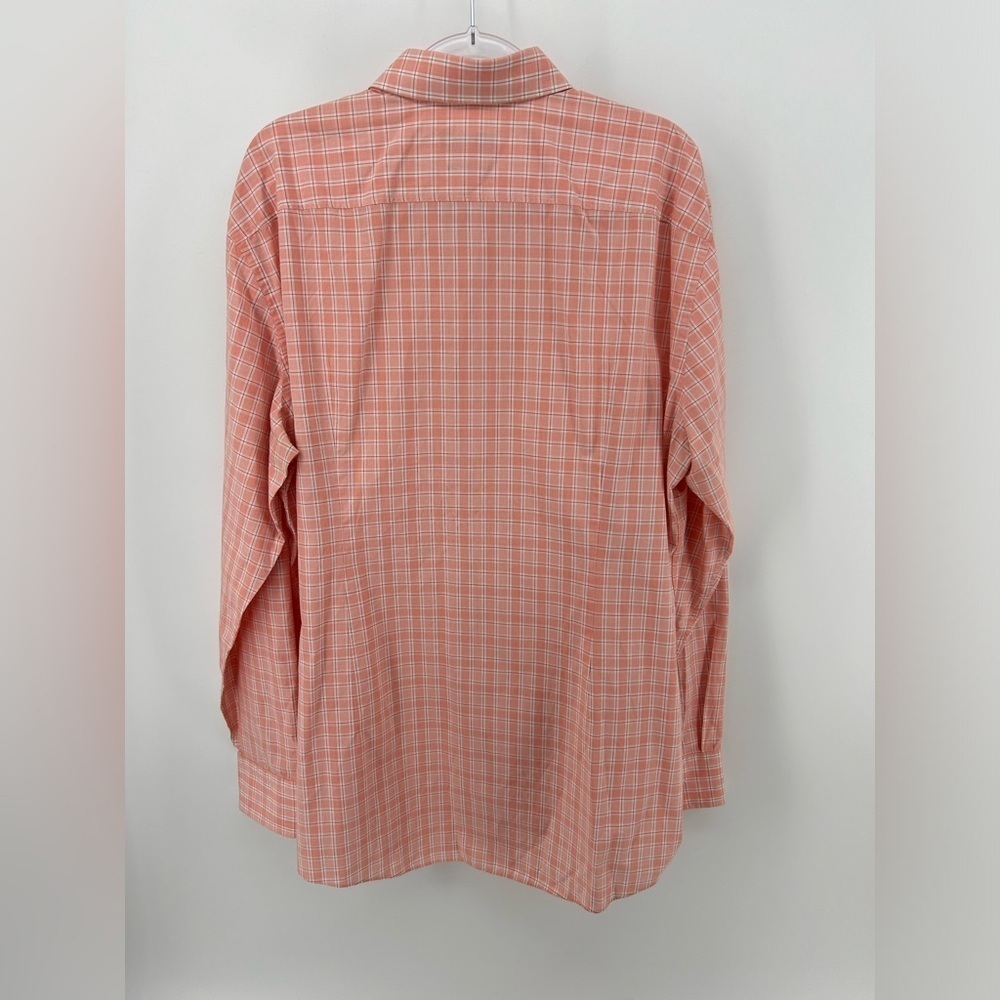 Hugo Boss Mens Paeton Long Sleeve Dress Shirt Orange Check Sharp Fit 17L 34/35 - Picture 7 of 11